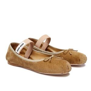 Miu Miu Corduroy Ballerina Shoes